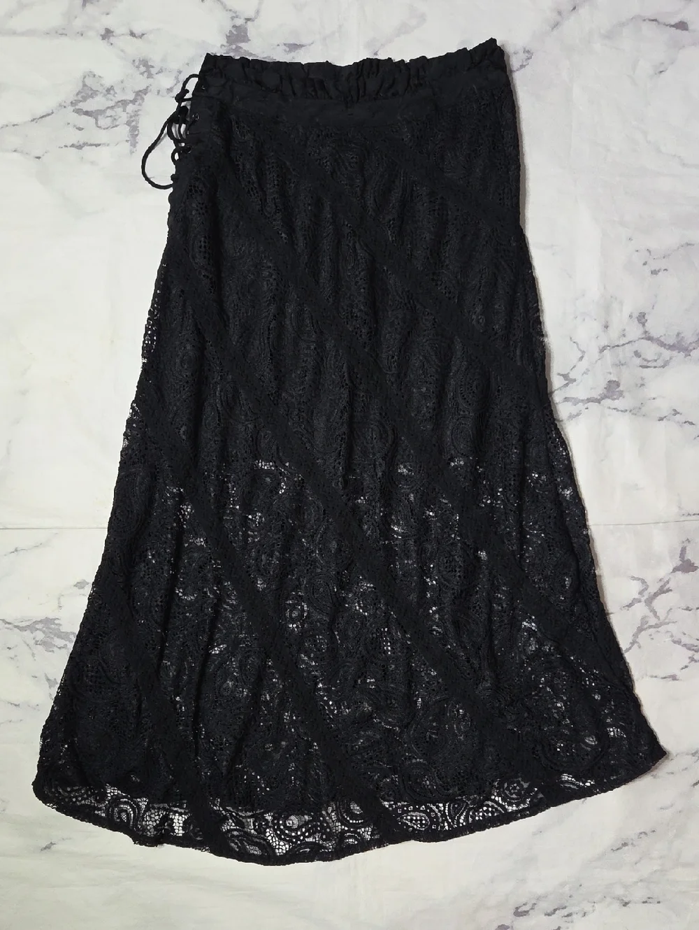 For Love And Lemons Danielle Midi Half Slip Lace Skirt - Picture 9 of 9